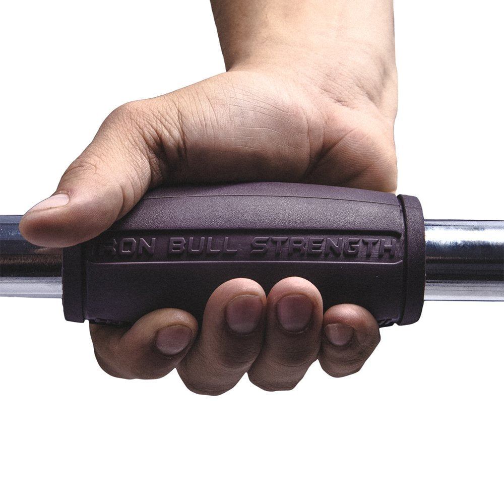 Iron Bull Strength Alpha Grips 2.0 - Extreme Arm Blaster - Best Dumbbell and Barbell Thick Bar Adapter (Charcoal)