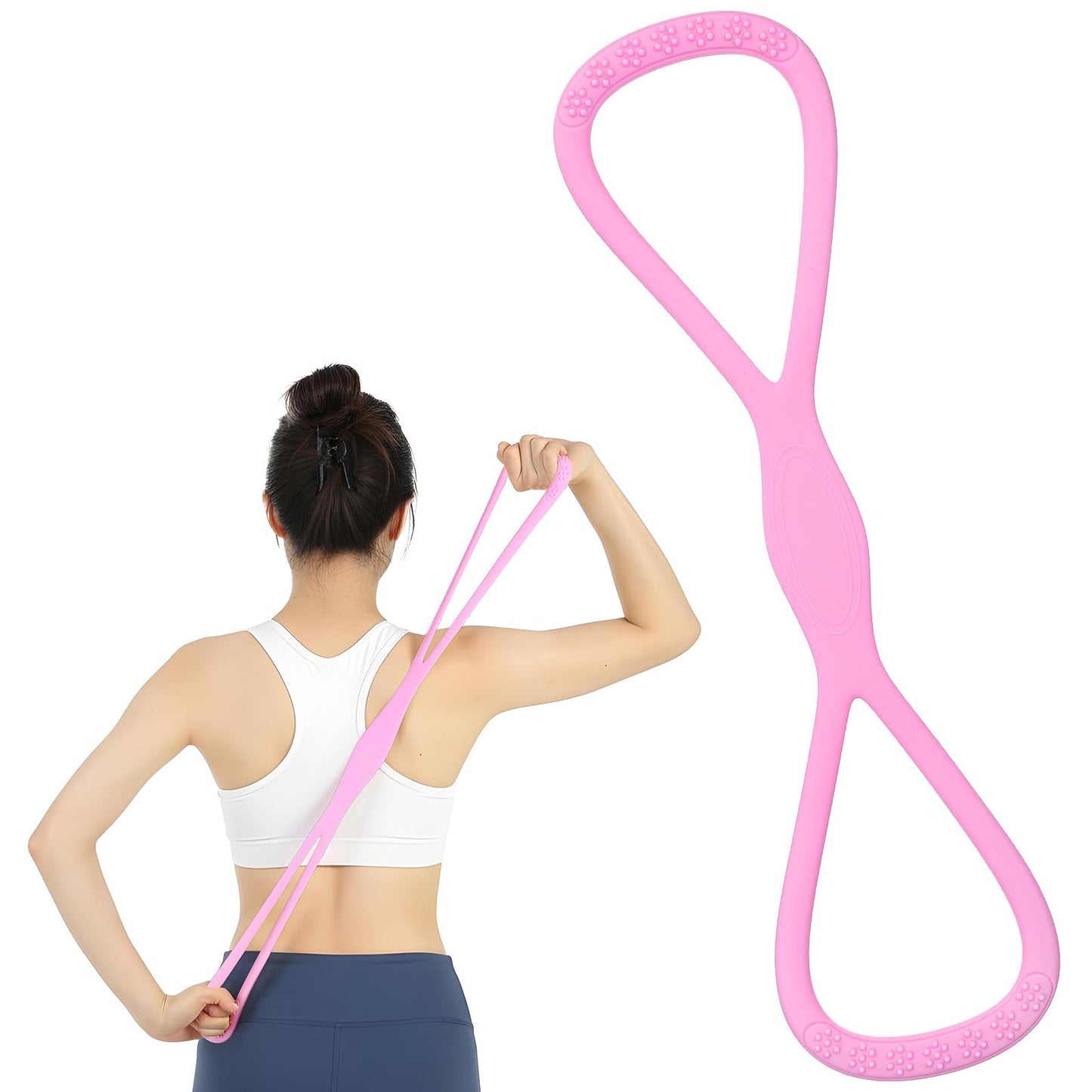 Figure 8 Resistance Band 8 Shaped Resistance Band for Arms Women Men with Handles Arm & Back Resistances Bands Work Out Chest Expander Weight Fitness Pulling Rope for Legs Yoga Pilates Purple