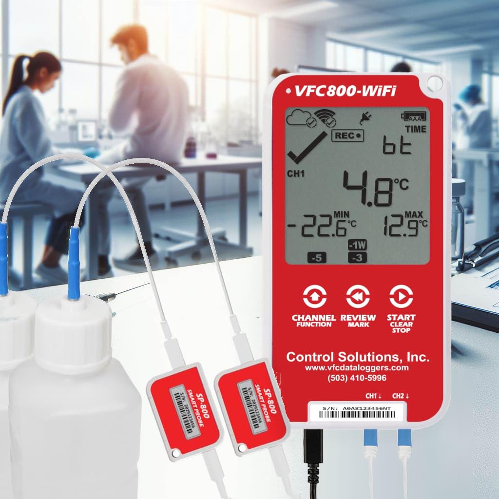 Control Solutions VFC800 Temperature Data Logger (VFC800-WiFi 10Ft Kit)