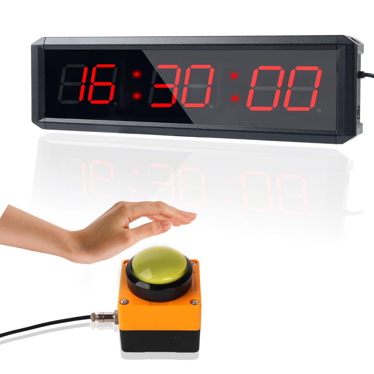 SMAHEAT Fitness Timer with Stopwatch Button, Suitable for School/exam/Home Exercise/Gym/Gym SMAHEAT Electronic Fitness Timer (1.5 inch six-Digit All-red)