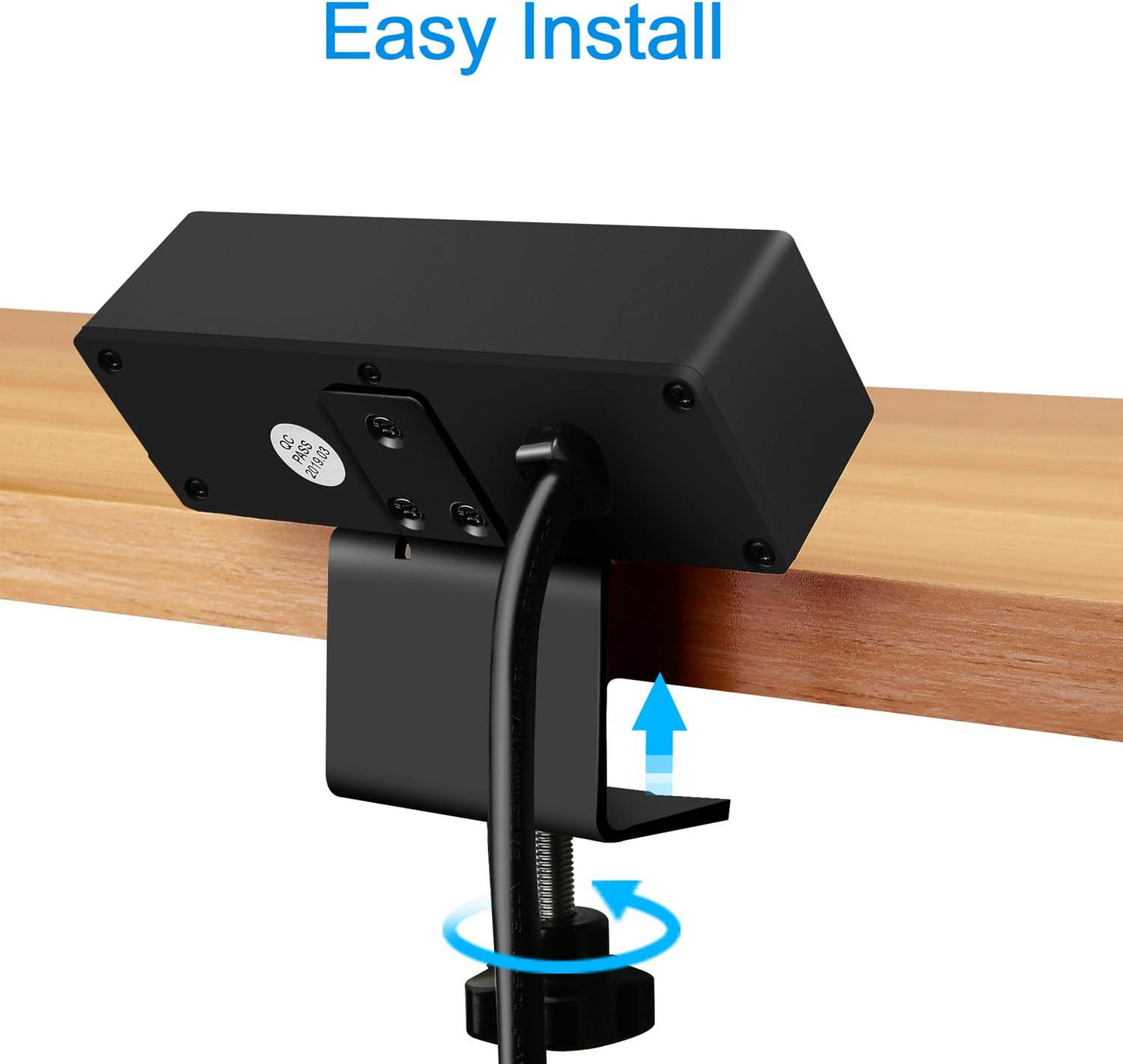 CCCEI 3 1200J. 125V 12A 1500W. Outlet Desk Clamp Power Strip with USB Ports, Desktop Power Strip Surge Protector Table