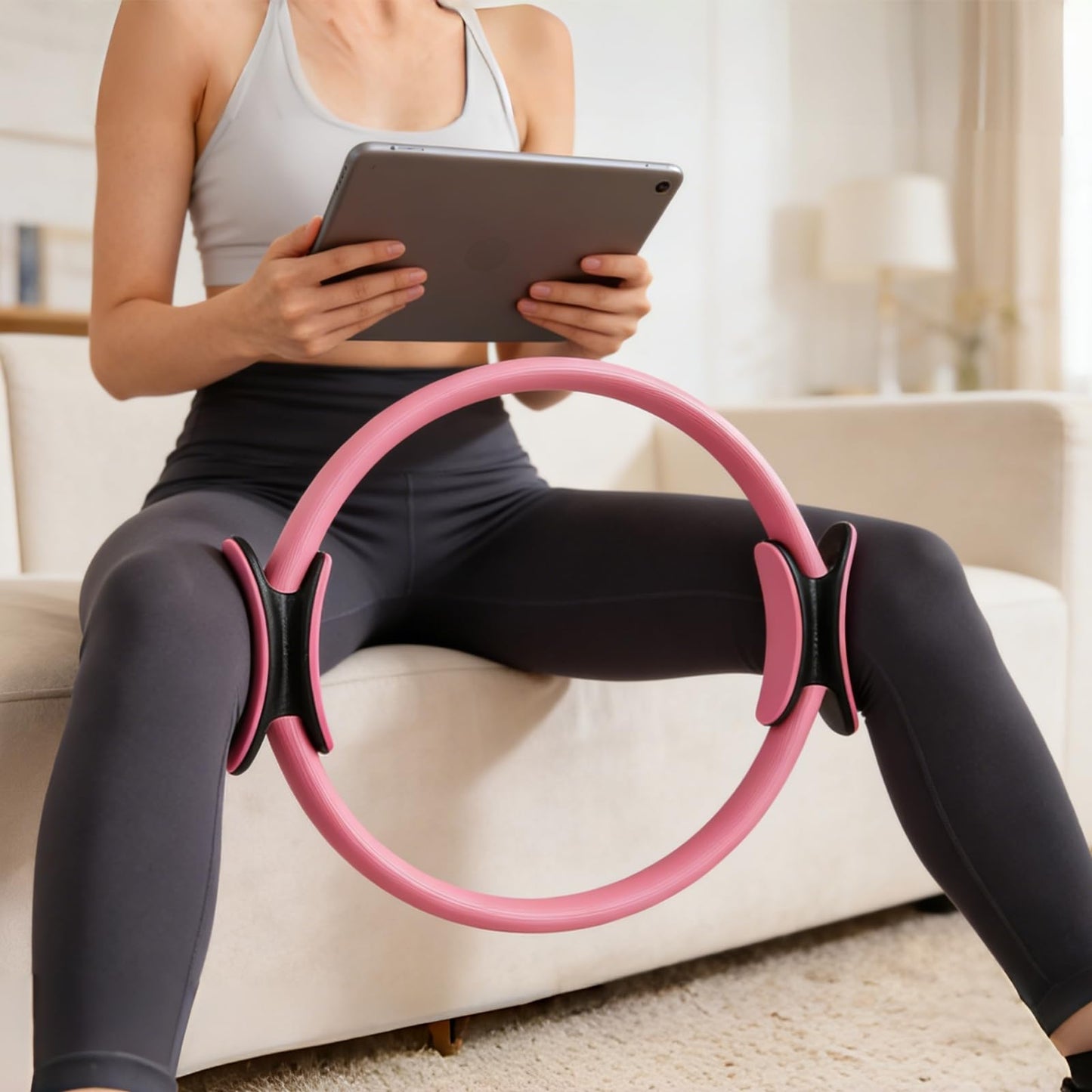 Bxiadbzl Pilates Ring and Ball Set for Women, Pilates Equipment Kit for Home Workouts with Resistance Bands, Mini Yoga Ball, Non-Slip Socks, Toning & Flexibility Training Set