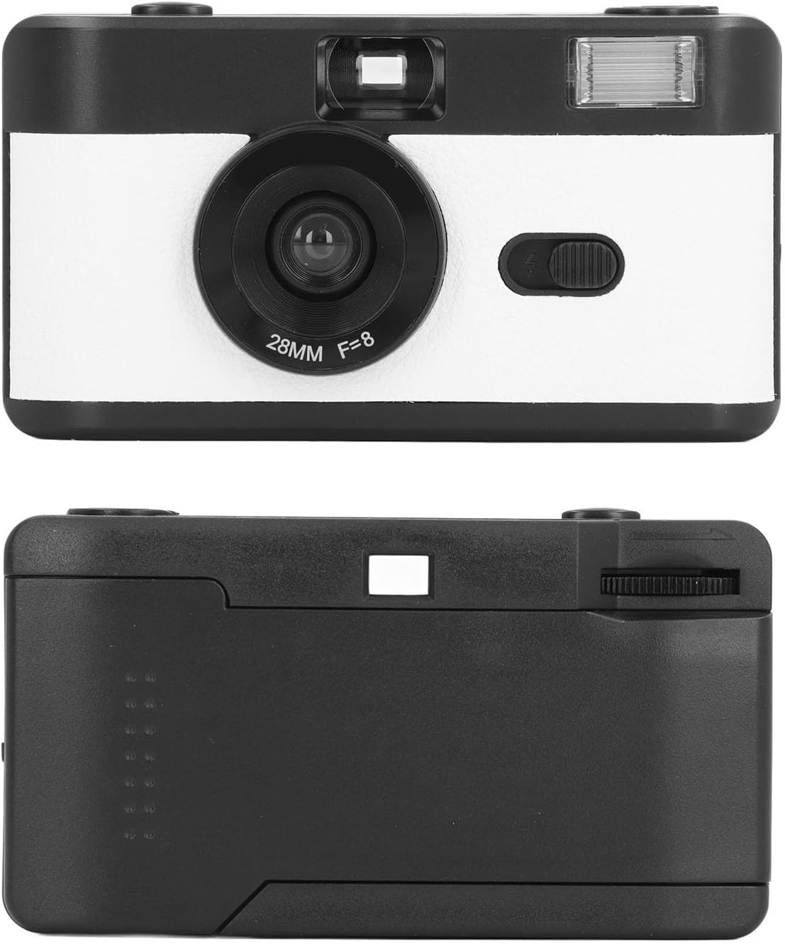 XUMIUZIY 35MM, 135 35MM 28MM F/8 1/120s Film Camera Reusable with Flash, Supports or Black and White or Color Film