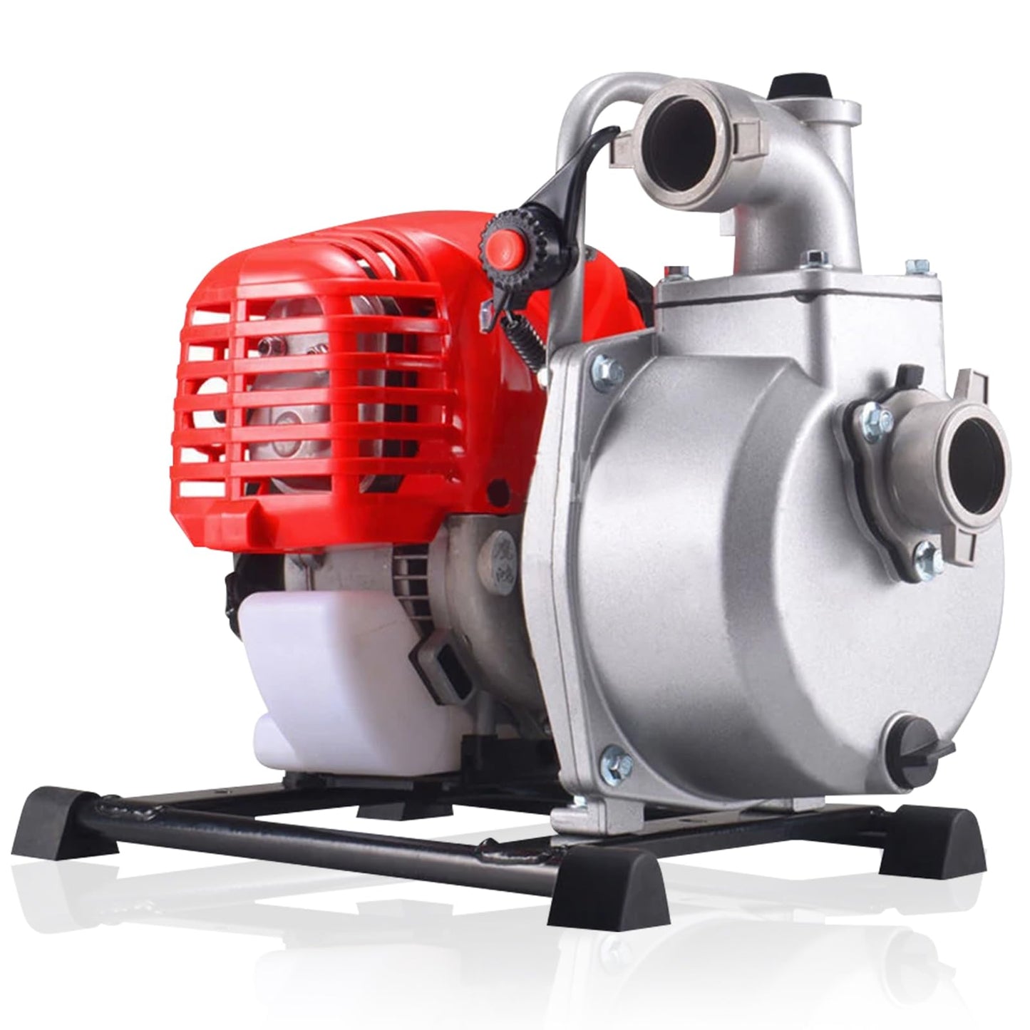 VEVIVOOVY 1.6HP 2 Stroke Gas Gasoline Water Pumps,1.5" Inch 1.25KW Petrol Water Transfer High Pressure Pump, 52CC Trash Pump 8500RPM Air Cooling Single-cylinder for Irrigation Pool