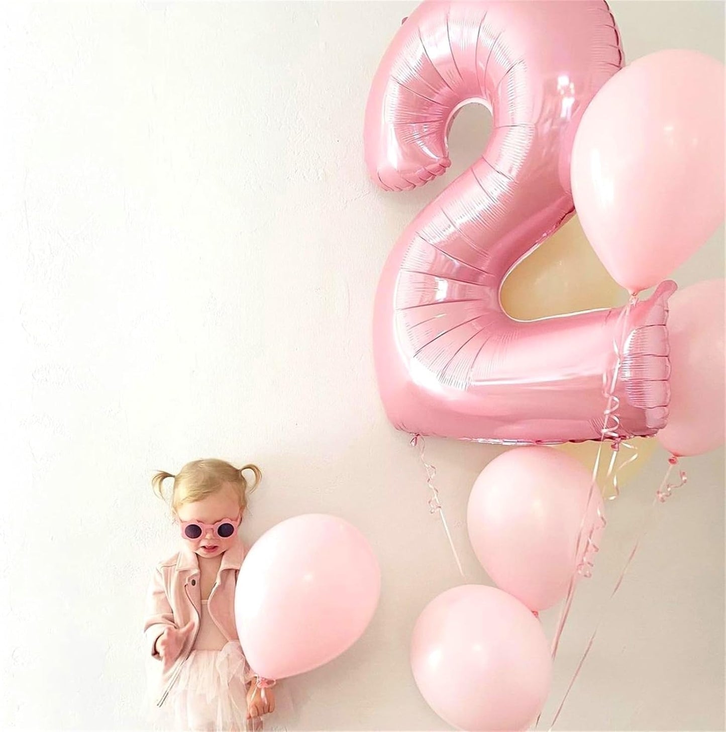 Skiennix 40-Inch Pastel Pink Number 2 Balloon - Large Foil Helium Balloon for 2nd Birthday & Graduation Celebrations
