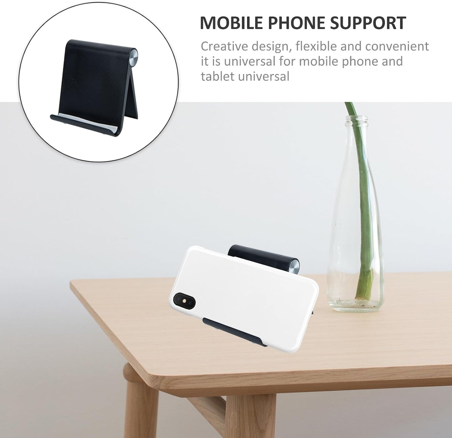 BETOOKY Adjustable Mobile Phone Stand and Tablet Holder for Desk Use, Foldable Compact Desktop Cell Phone Bracket
