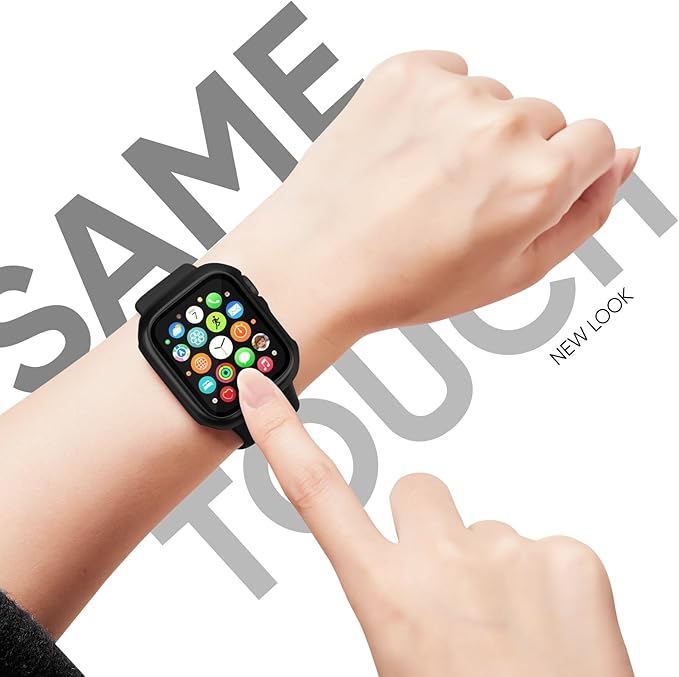 Compatible for Apple Watch Series 11 10 Band 46mm and Case with Screen Protector, Soft Silicone Sport Strap Bands and Protective Cover with Tempered Glass for iWatch Series 11 10