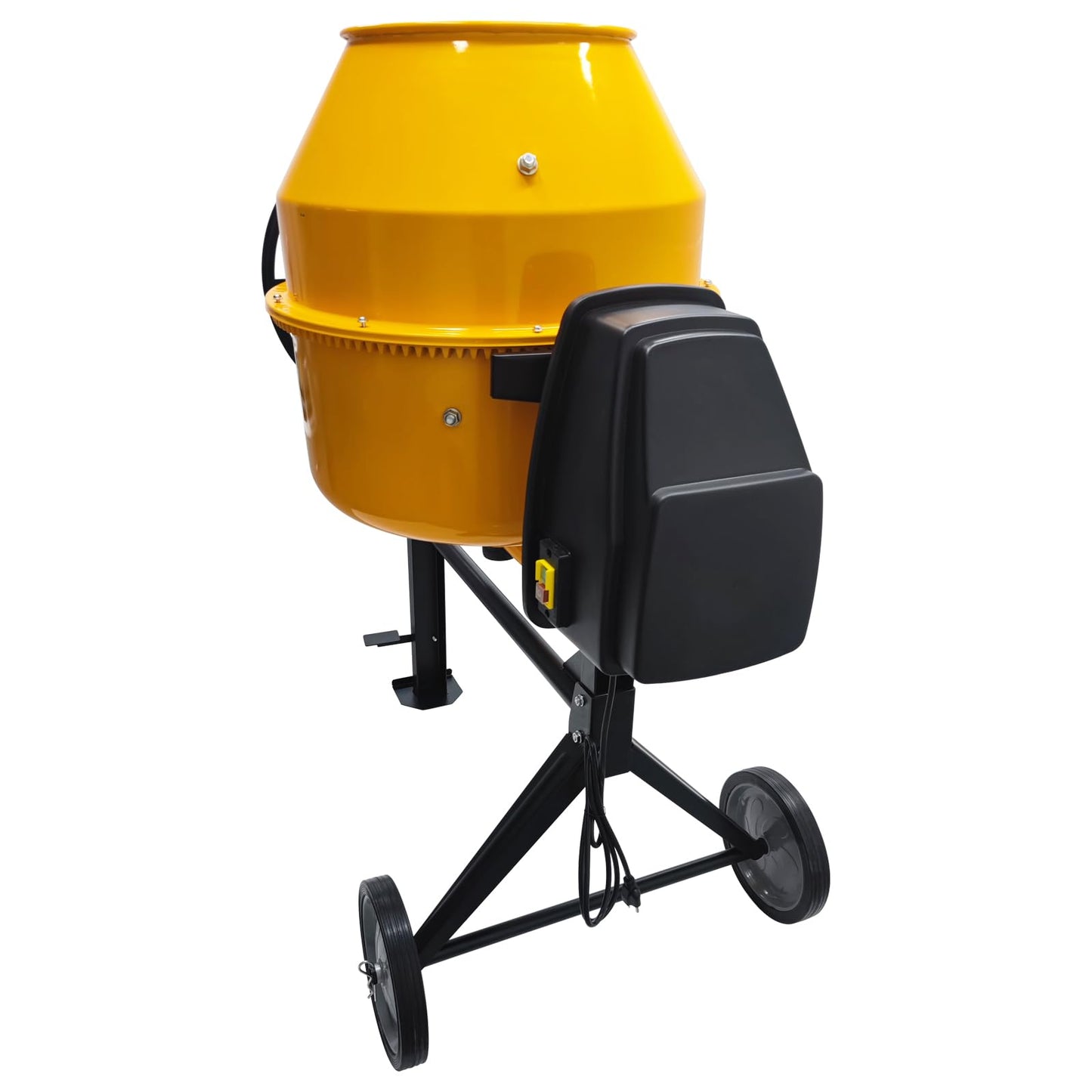 EQCOTWEA 7 Cu.Ft Cement Mixer Electric Concrete Mortar Mixer with Steel Drum & Casters 110V/60HZ Portable Concrete Mixing Machine for Construction Stucco 360°Rotation 1000W (1400RPM)