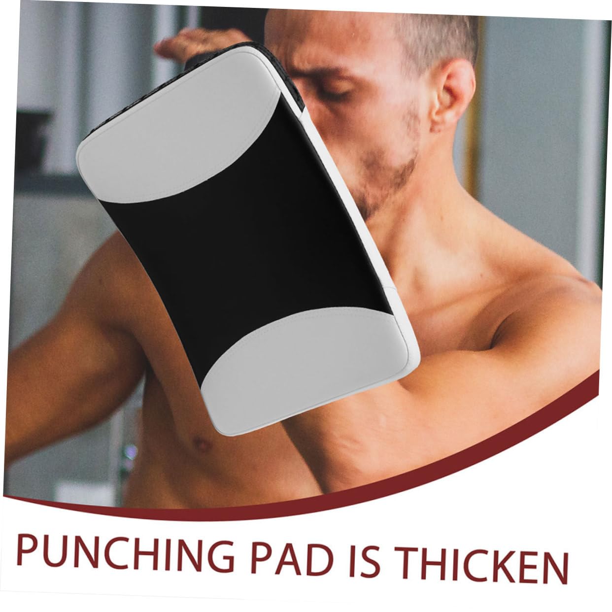 Taekwondo Kick Pad Shield, Ergonomic Curved Martial Arts Striking Surface for Boxing and MMA Training, High-Density Shock Absorbing Kicking Target with Secure Dual-Grip, Black & White