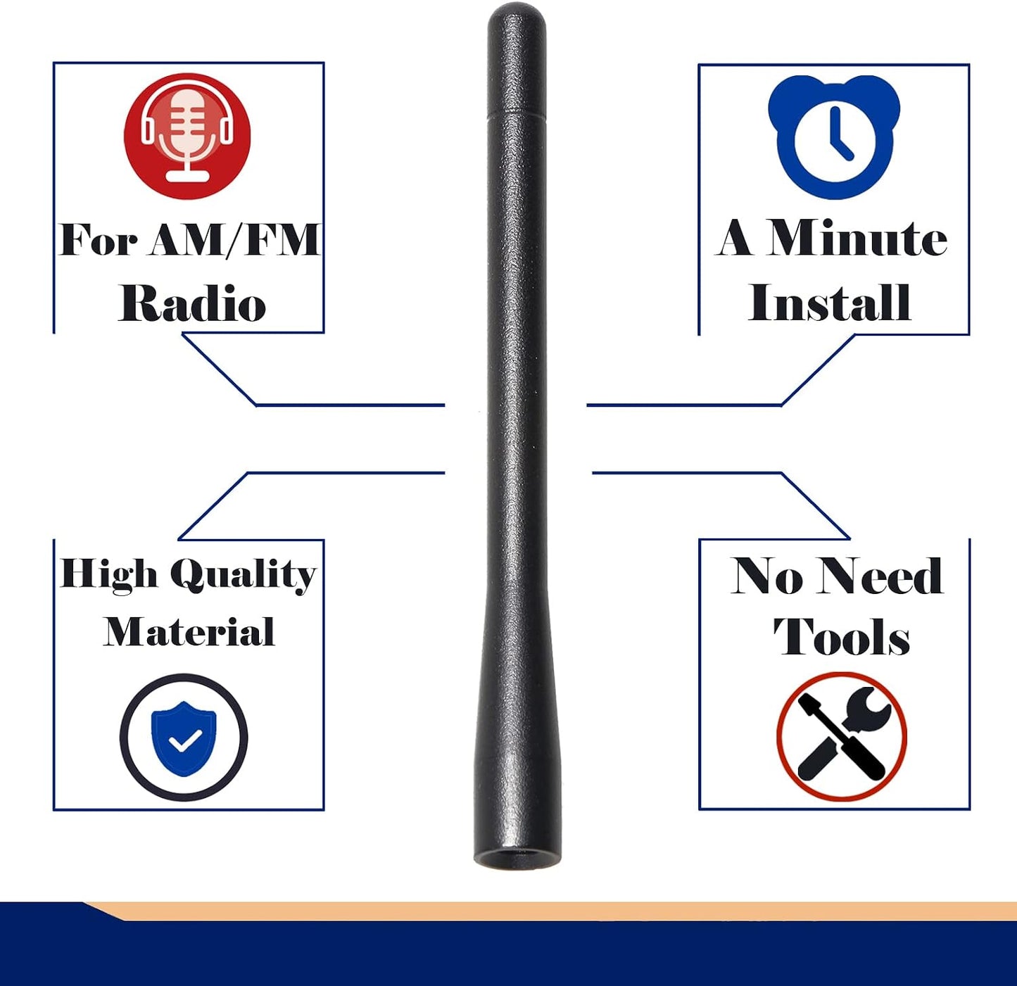 Anina 4.7" 2006-2022 Car Radio Antenna Mast Compatible with GMC Sierra Chevy Silverado Cobalt Aluminum Alloy Car