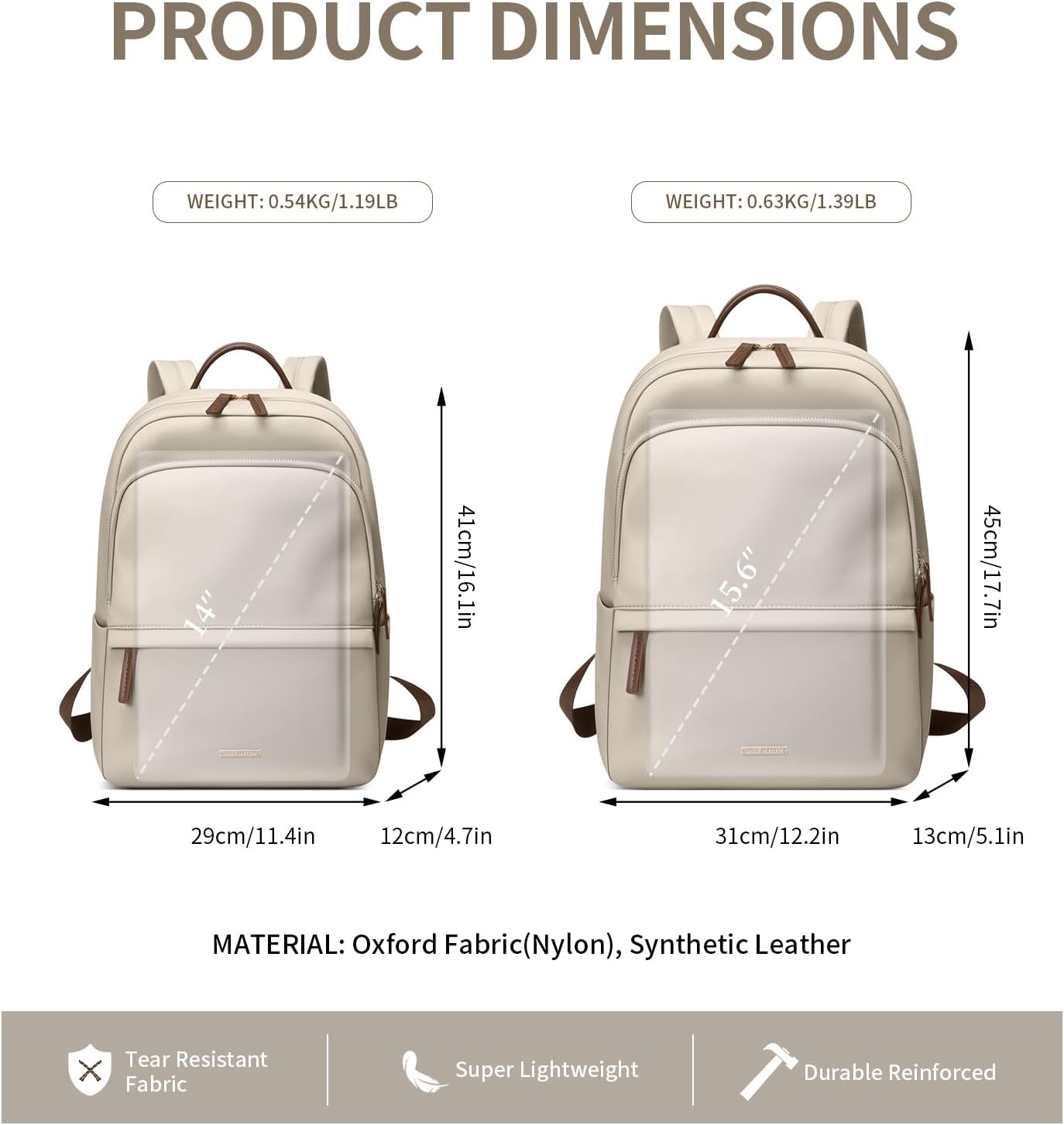 Backpack Backpack 15.6 Inch GOLF SUPAGS Laptop for Women Slim Computer Bag Work Travel College Purse Fits Notebook