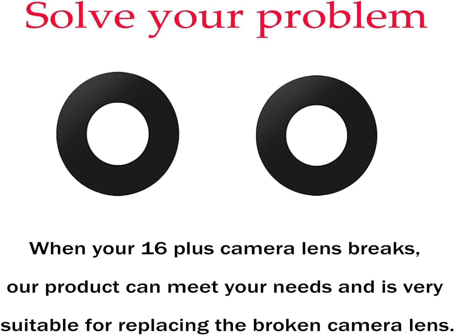 2pcs/Set 16 Back Camera Lens Glass Replacement for iPhone Plus Camera Lens Replacement with Pre-Installed Adhesive +