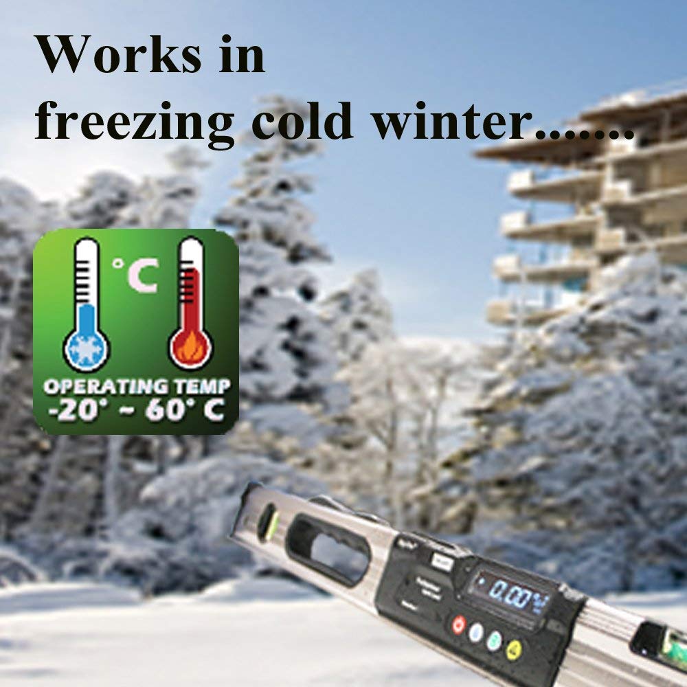 DigiPas DWL680PRO WATERPROOF IP65 Digital Electronic Level, 0.05°, BRIGHT LED display, 24-inch length