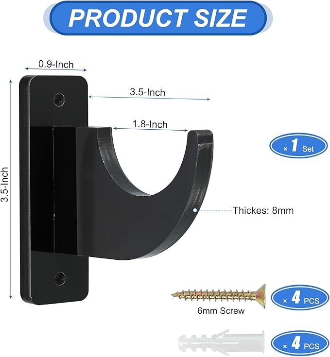uxcell Sword Wall Mount Holder, 1 Set Acrylic Light Saber Display Hanger Wall-Mounted Sword Stand Display for Light Saber Sword Wall Bracket, Black