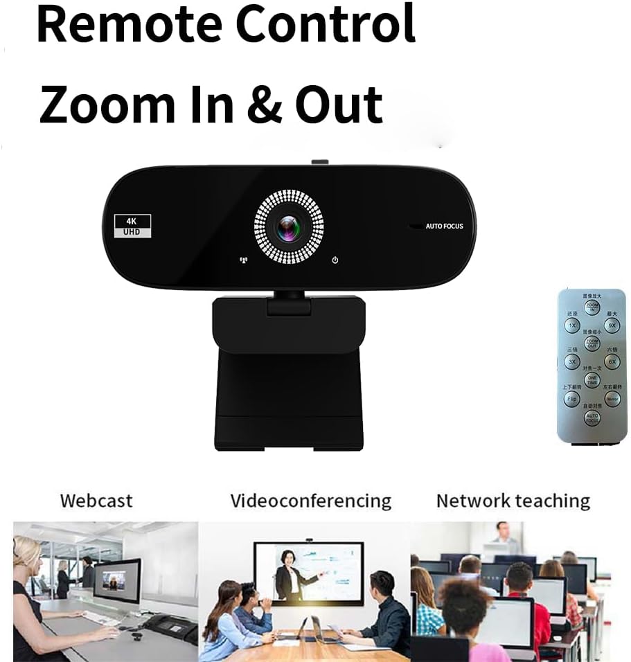 Jinpei (4K) Autofocus Webcam with Privacy Cover