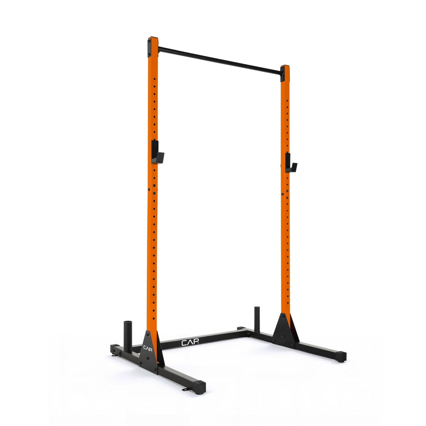 CAP Barbell Power Rack with Pull Up Bar & Attachments - Squat Rack & Strength Training Power Cage for Home Gym - Orange
