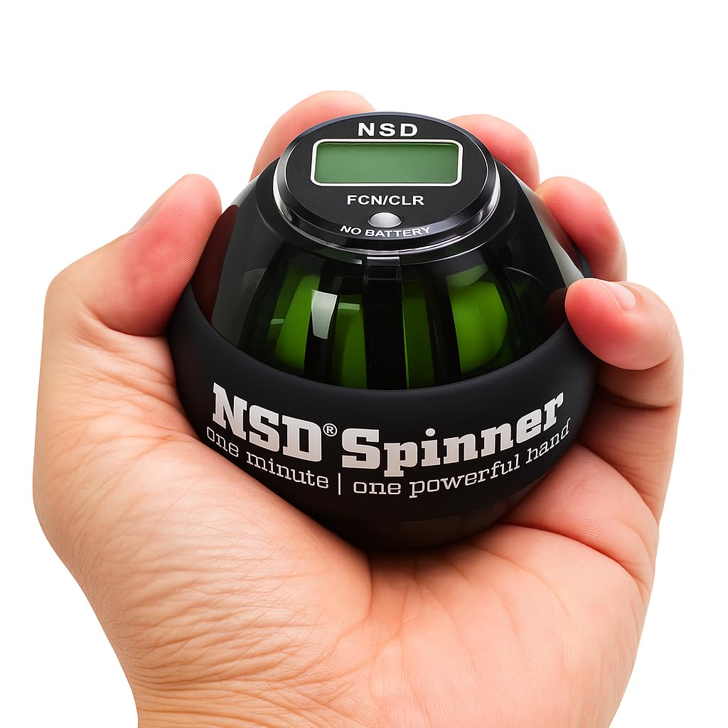 Manual Thumb Wind Start NSD Spinner Gyro Ball with Counter – Up to 18,000 RPM Premium & Durable hand strengthener and wrist exerciser for grip strength training, forearm workout, and pain relief
