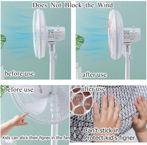 2 Pack Cartoon Fan Guard Net Safety Filters - Kid Finger Protector Summer Washable Children Safety Cover