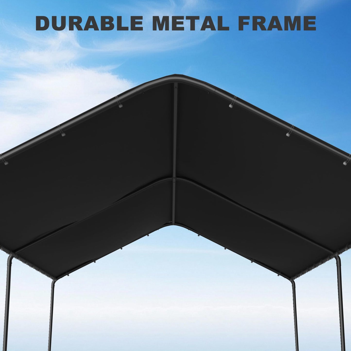 10 x 20 FT Carport Heavy Duty, Portable Garage Canopy Outdoor, Galvanized Car Canopy for Car Garage Shelter Tent Party Tent with Anchor Kit (Black)