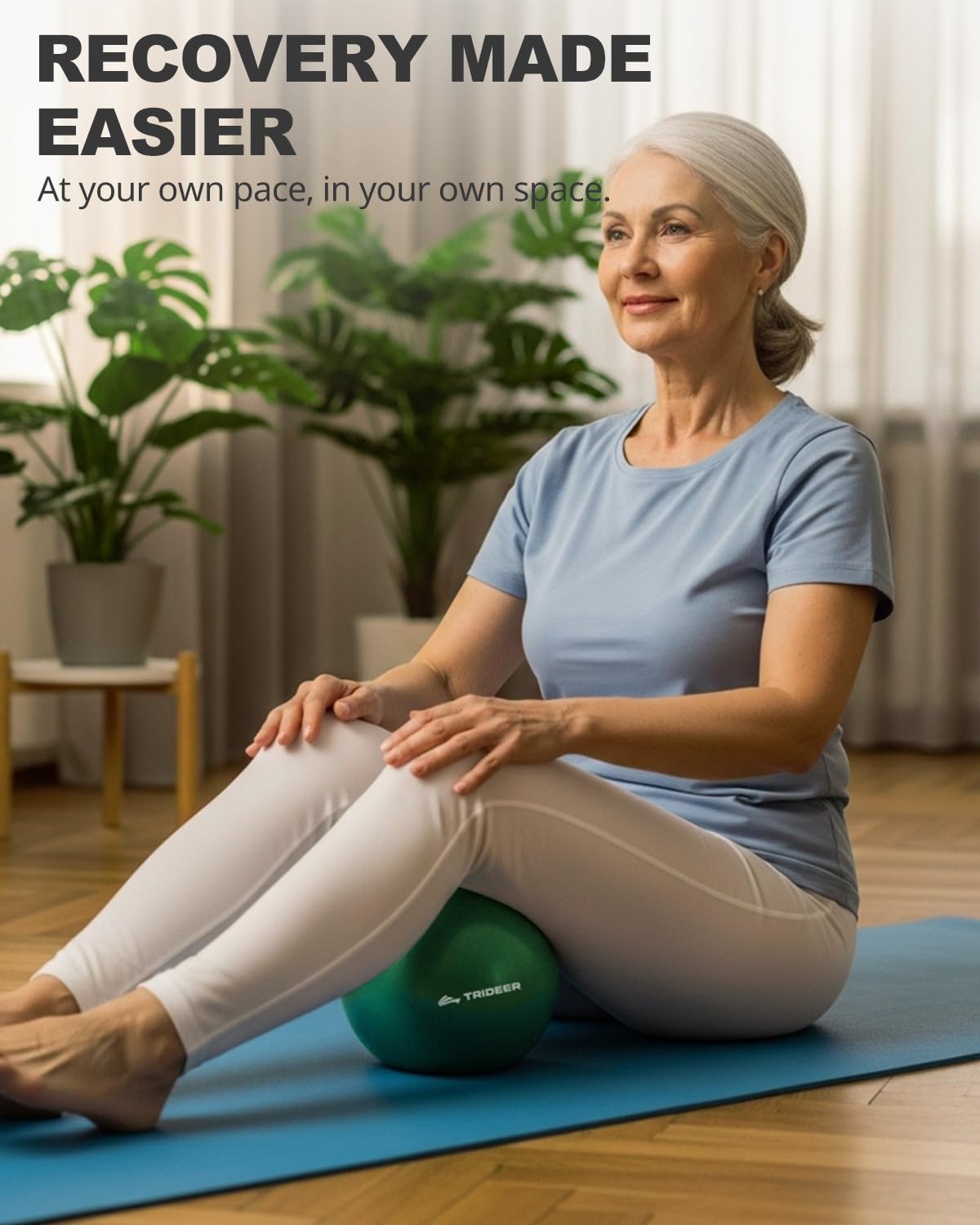 Trideer Exercise Balls Physical Therapy, 9 Inch Pilates Ball Between Knees for Physical Therapy, Mini Exercise Ball - Yoga Ball, Small Workout Balls for Core Strength and Back Support with Pump&Guide