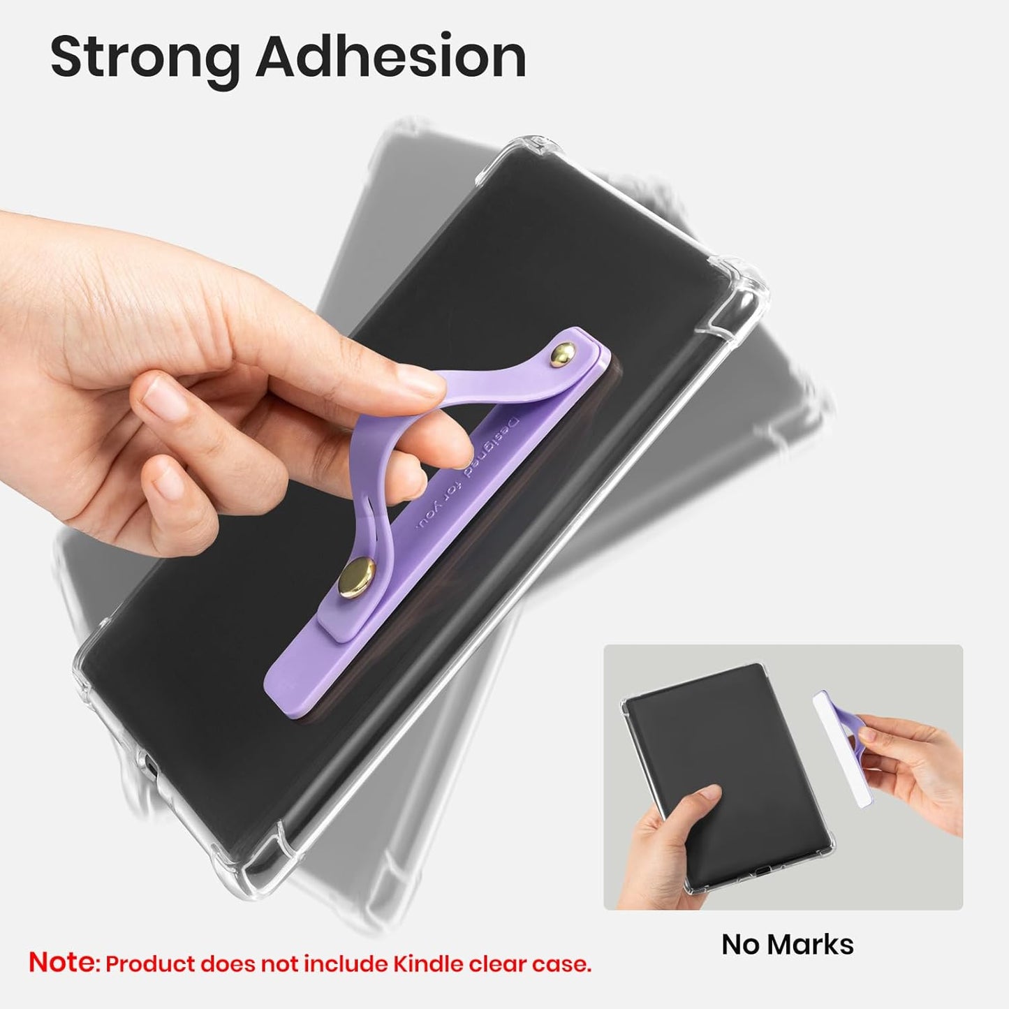 CoBak Hand Strap Holder for Kindle/Tablet - Lightweight TPU One-Handed Grip with Strong Stick, Stand for Phone