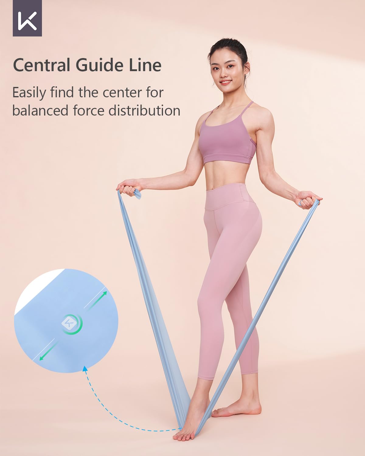 KEEP Resistance Bands for Working Out, Exercise Bands for Legs and Booty, Natural Latex Workout Bands for Women and Men, Stretch Bands for Exercise, Physical Therapy, Fitness, Pilates, 25LB, Grey