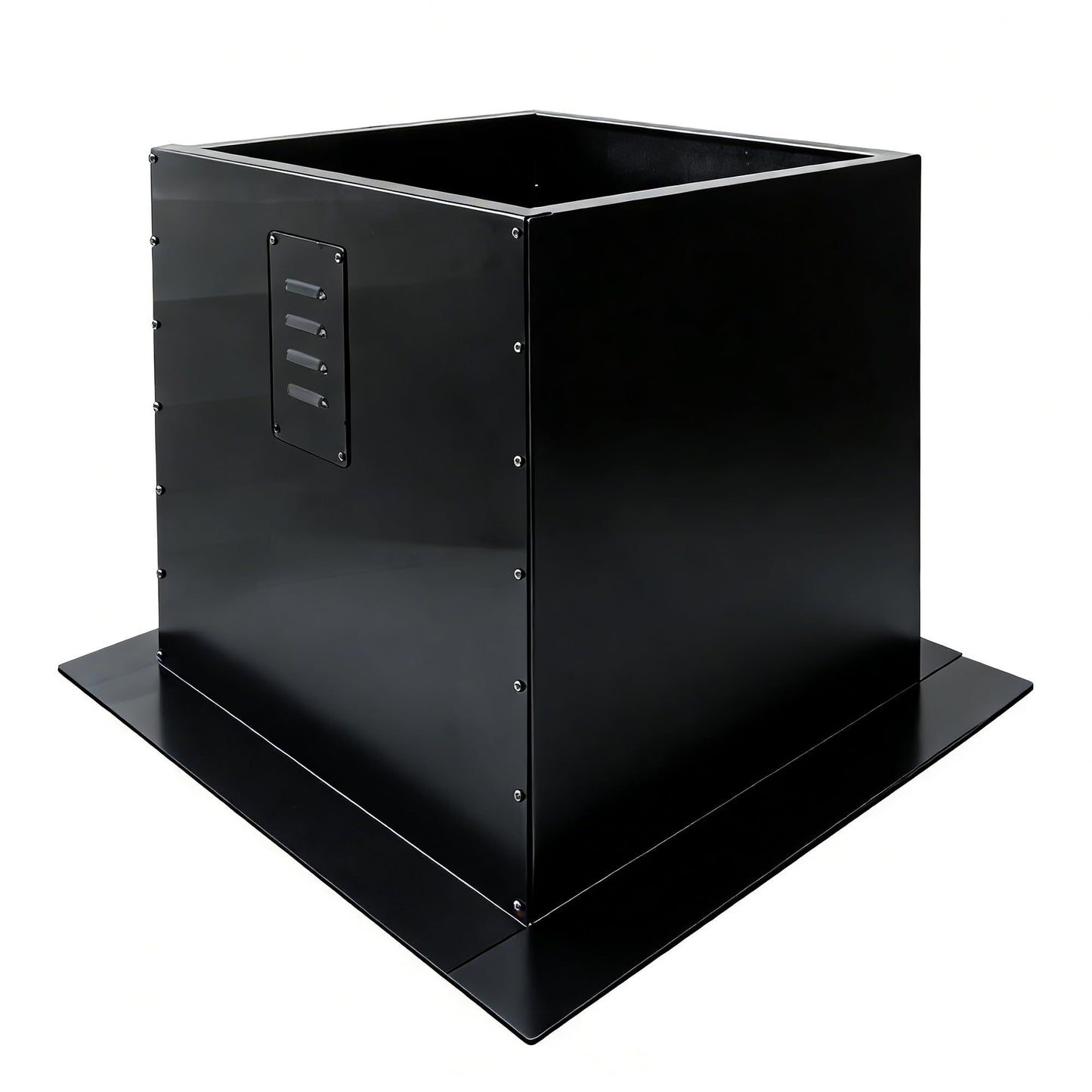 Roof Curb for Exhaust Fan, 19.5" Square x 20" High Flat Roof Curb, 18 Gauge Galvanized Steel, Heavy-duty Support for Roof-mounted Fans, with Vent Slots (Black Galvanized Steel, 19.5" x 19.5" x 20")