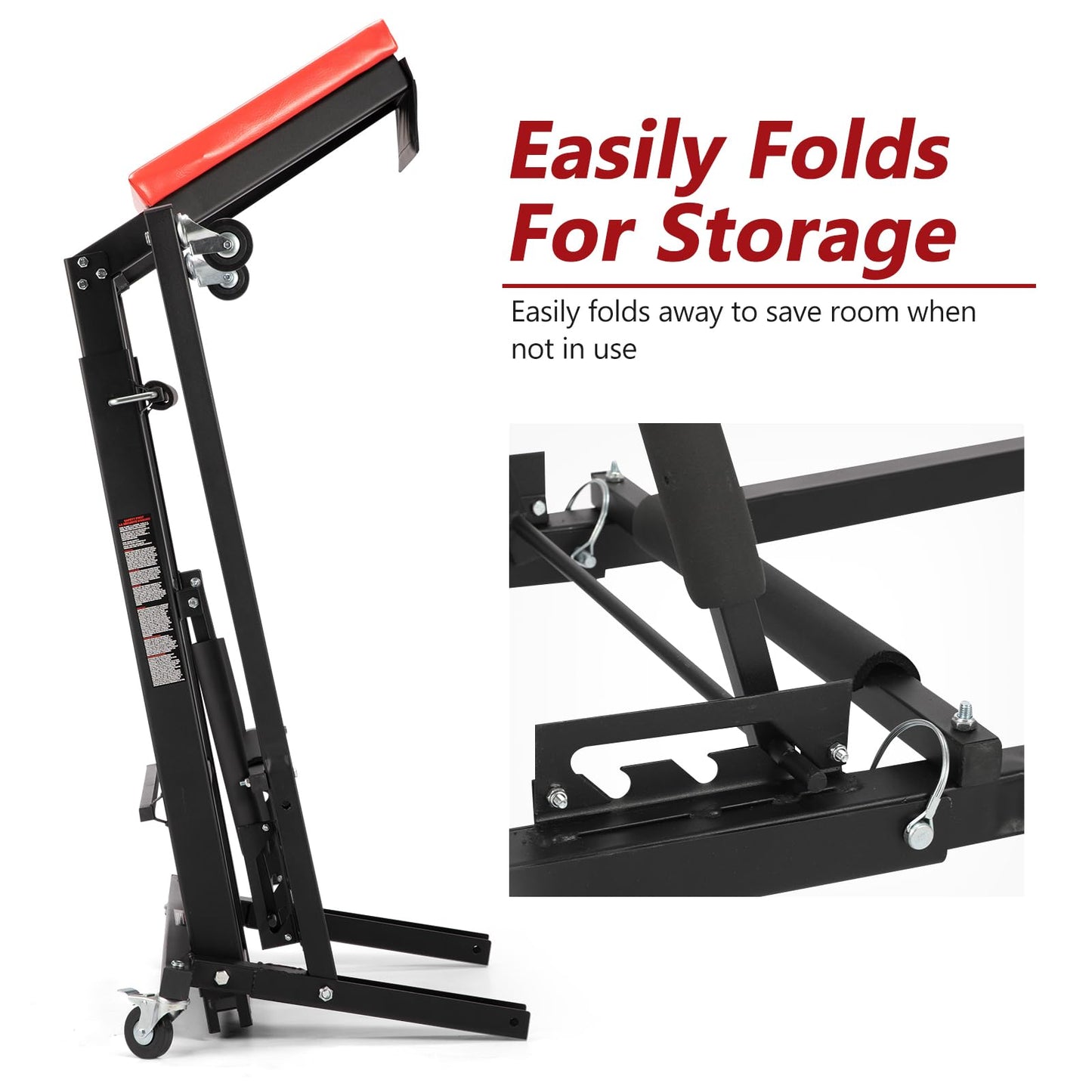 BUNKER INDUST Automotive Engine High Top Creeper Workstation Shop Mechanic | Adjustable Height | | Foldable | | 400 LBS Capacity |