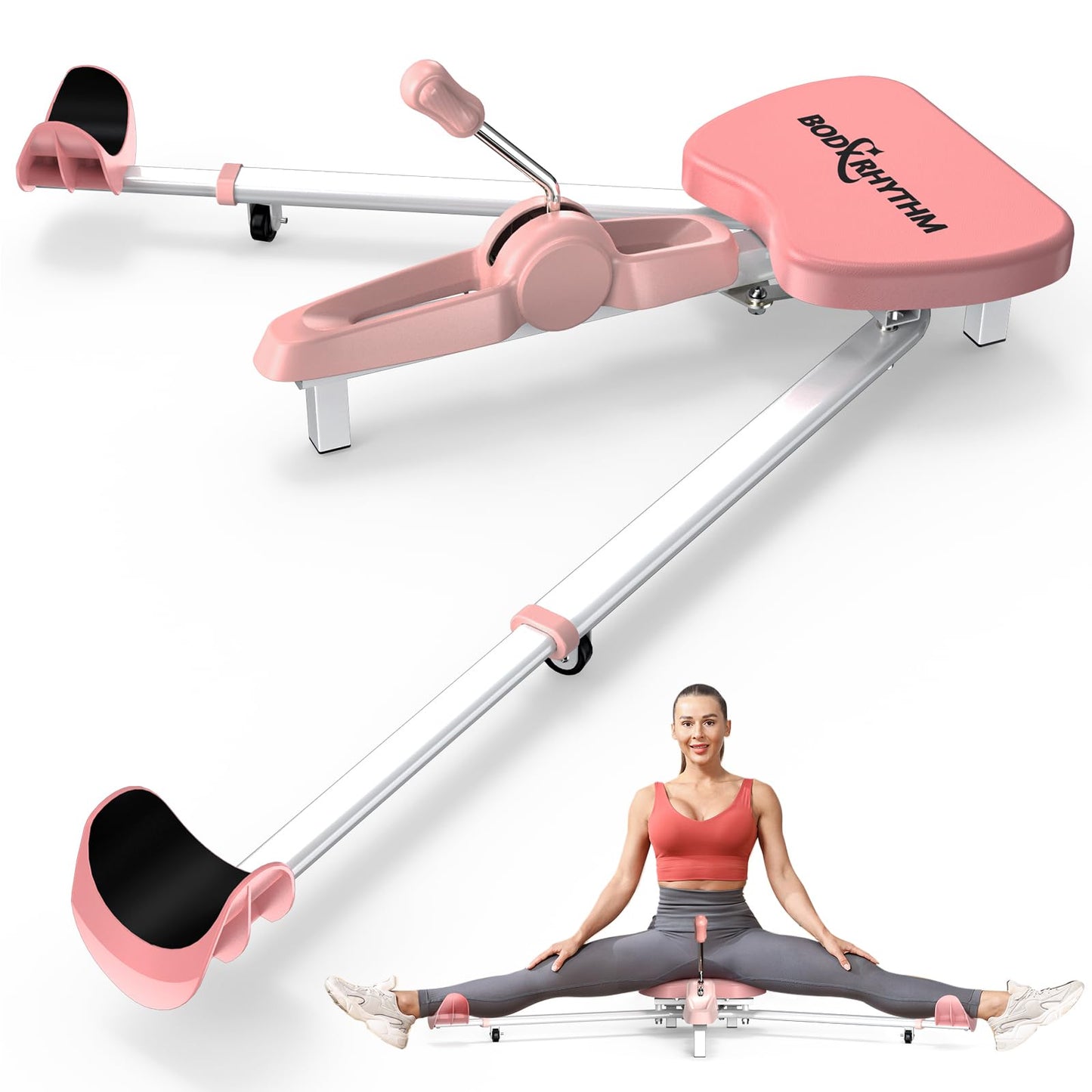 BODY RHYTHM Leg Stretcher - Split Machine for Leg Stretching - Flexibility Stretching Equipment - Ballet, Yoga, Dance, Martial Arts, MMA - Home Yoga Gym Fitness (Pink)