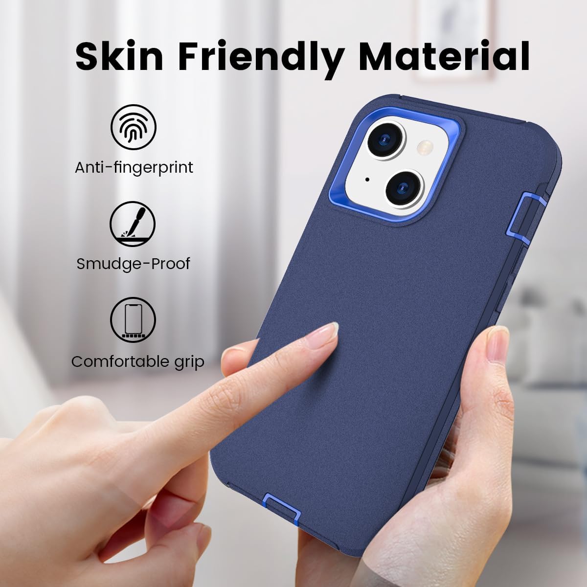 Ballaber 15 15/14/13 6.1 inch Compatible with iPhone for Men, Dual Layer Shockproof Full Body Cover Military Grade Drop
