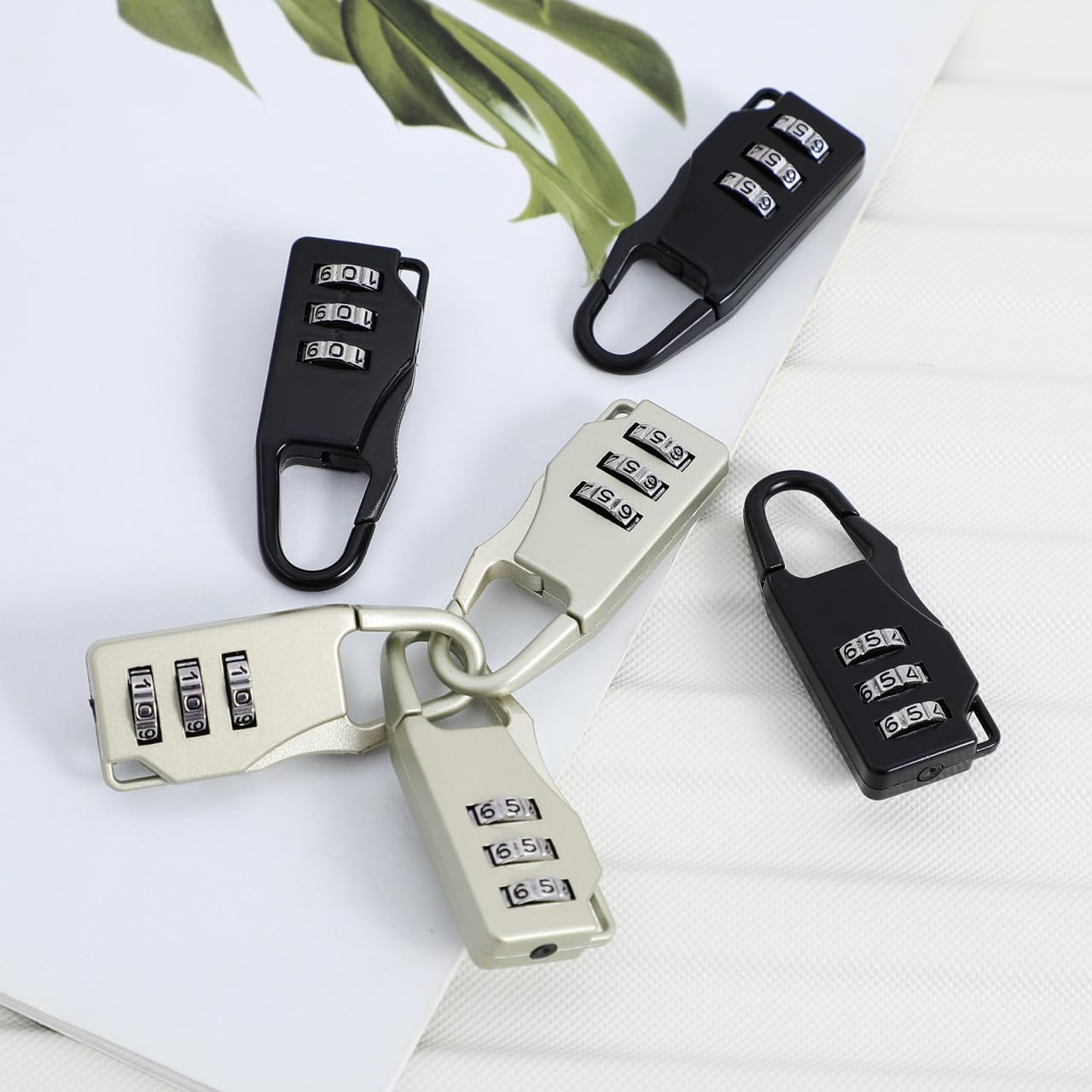 LIFKOME Digital Combination Lock 3-Digit Resettable Password Padlock for Luggage Suitcase Backpack Cabinet Portable Security Lock for Travel and Home Use 2.16X0.78X0.31In 6-Pack