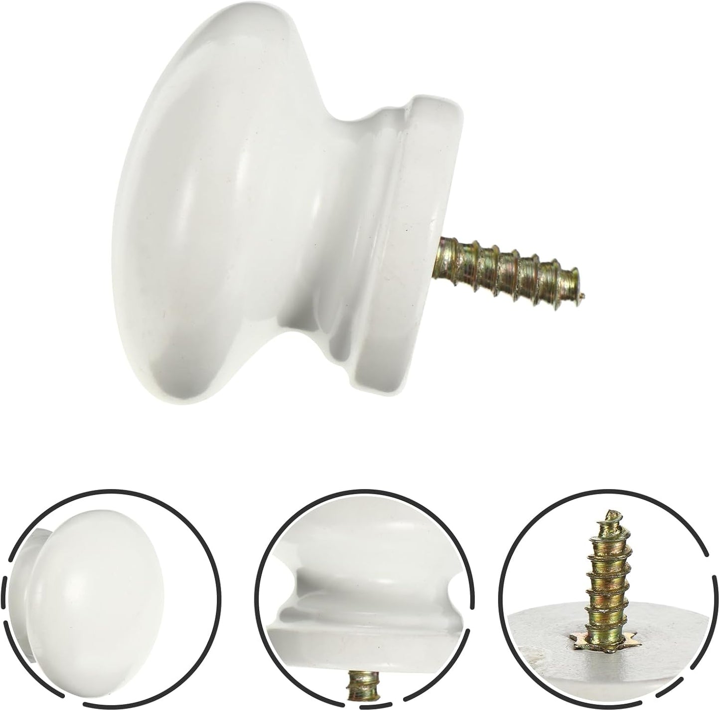Uonlytech Cabinet Knobs - 8Pcs Self-Tapping Solid Wood Round Handles for Easy Installation | Durable Furniture Pulls