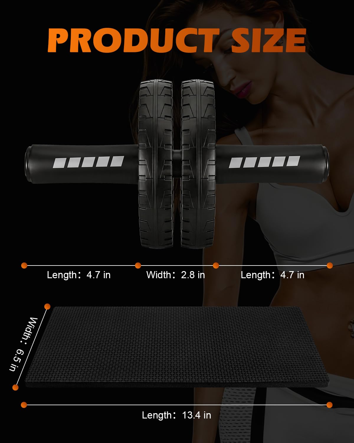 Citufuol Upgraded Ab Roller Wheel, Abdominal Core Workout Equipment for Home Gym with Knee Pad, Full Body Strength Training Fitness Tool for Men and Women