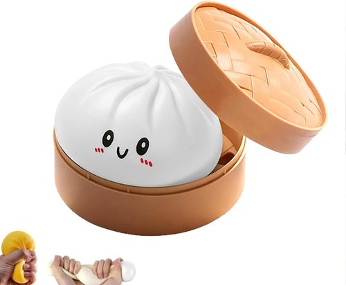 Dumpling Squishy Toy - Soft Squeeze Decompression Stress Relief | Mystery Easter Gift (White)