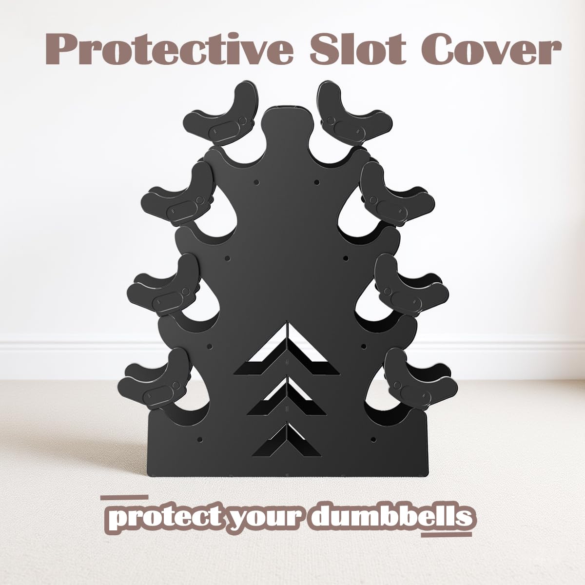 Lovind Dumbbell Rack, Stand Only, No Install Needed Small Weight Rack with Dumbbell Protector Edge,Suitable for Rubber-Coated Dumbbells