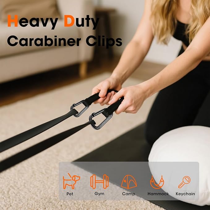 Carabiner Clip, 900 LBS 2.5" Iron Heavy Duty Caribeaners for Hammocks, Camping Accessories, Hiking and Gym, D Shaped Spring Hook Small Carabiners for Dog Leash, Key Ring