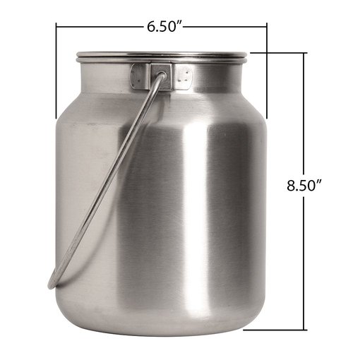 Lindy's Stainless Steel Seamless 1-Gallon Milk Jug, Milk Can, Milk Pail, Anti-Leak Liquid Storage Container with Tight Lid and Long Swivel Handle
