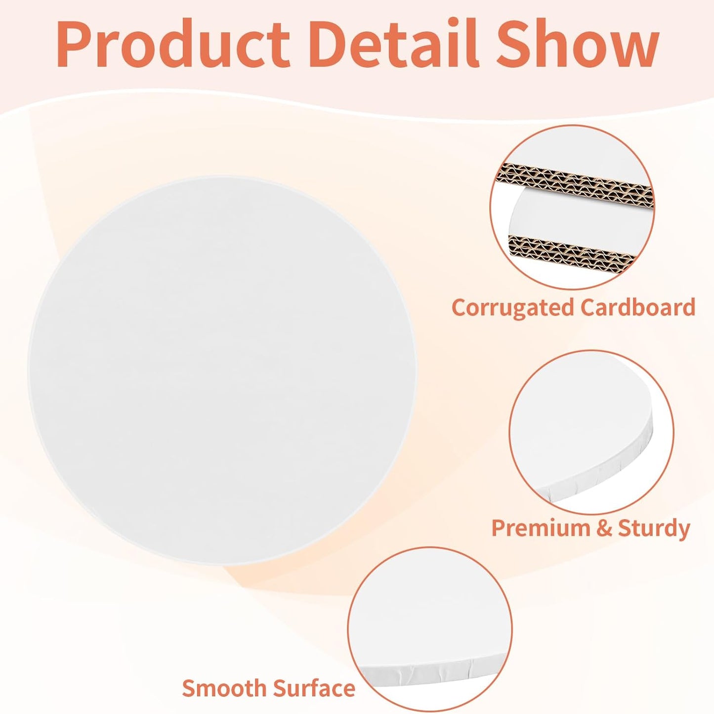 Sturdy 12 Inch Round Cake Boards by [Brand Name] - Durable 1/2 Inch Cake Drums, White, 2 Pack