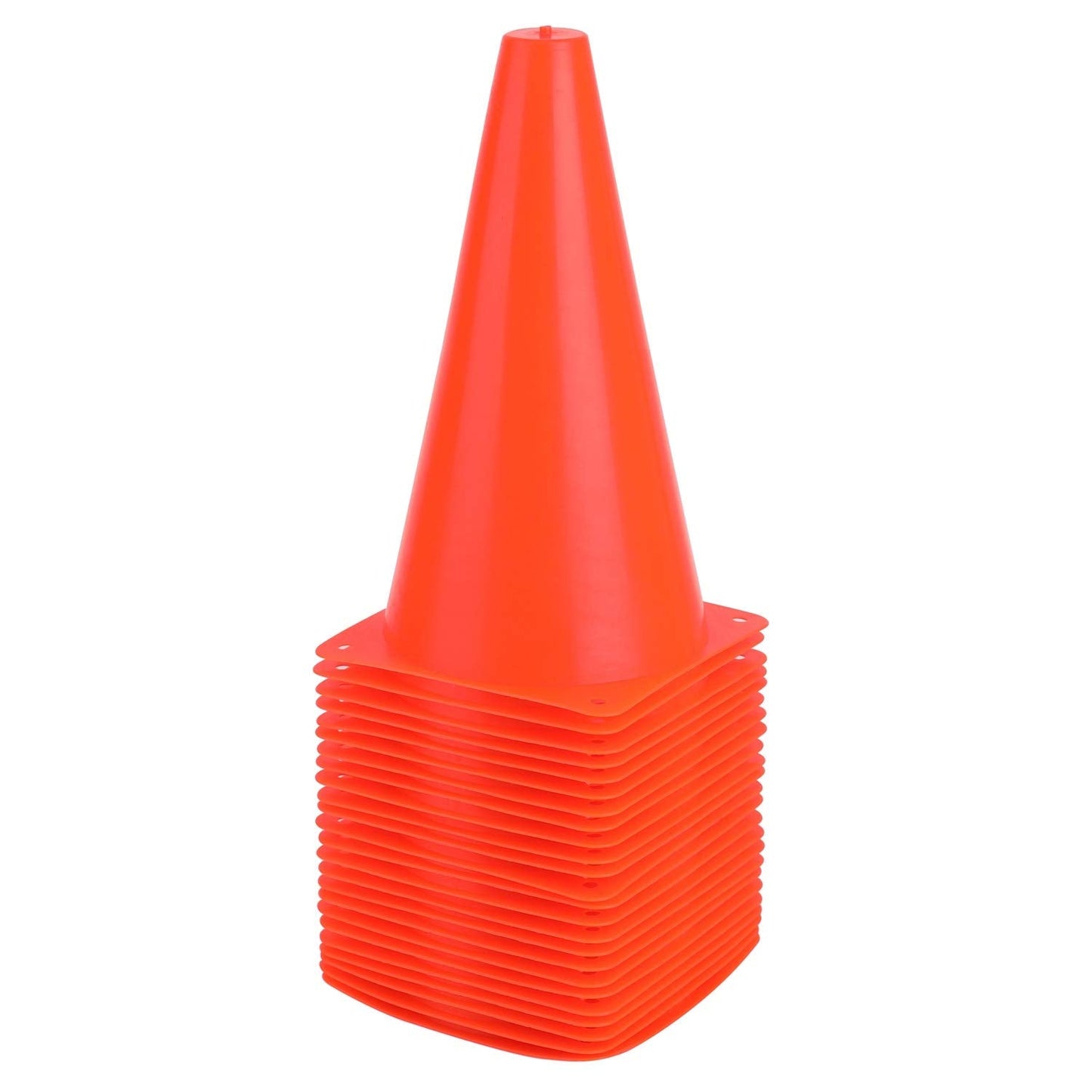 Fragraim 9 Inch Plastic Training Traffic Cones, Sport Cones, Agility Field Marker Cones for Soccer Basketball Football Drills Training, Outdoor Activity or Events - Set of 24, Orange
