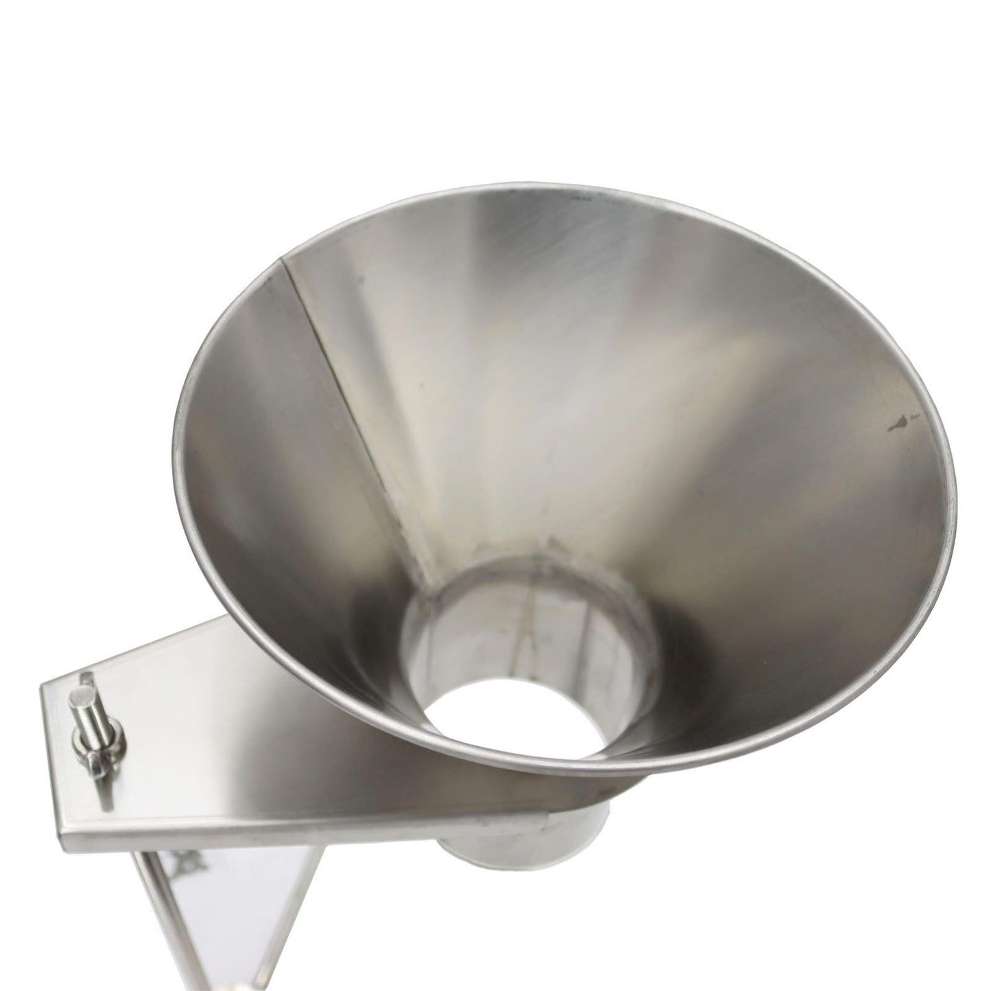 INTBUYING Stainless Steel Feeding Hopper Funnel with Stand Food Grade Kitchen Funnel Hopper for Powder Paste Liquid and Granule Manual Filling 8 cm