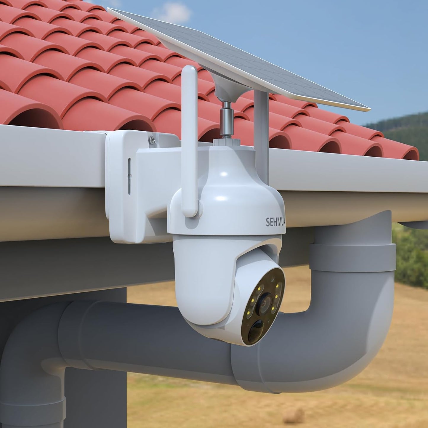 Koroao RBX-S73 2K Gutter Mount Compatible with SEHMUA Solar Security Camera, for SEHMUA Solar Security Cameras Wireless