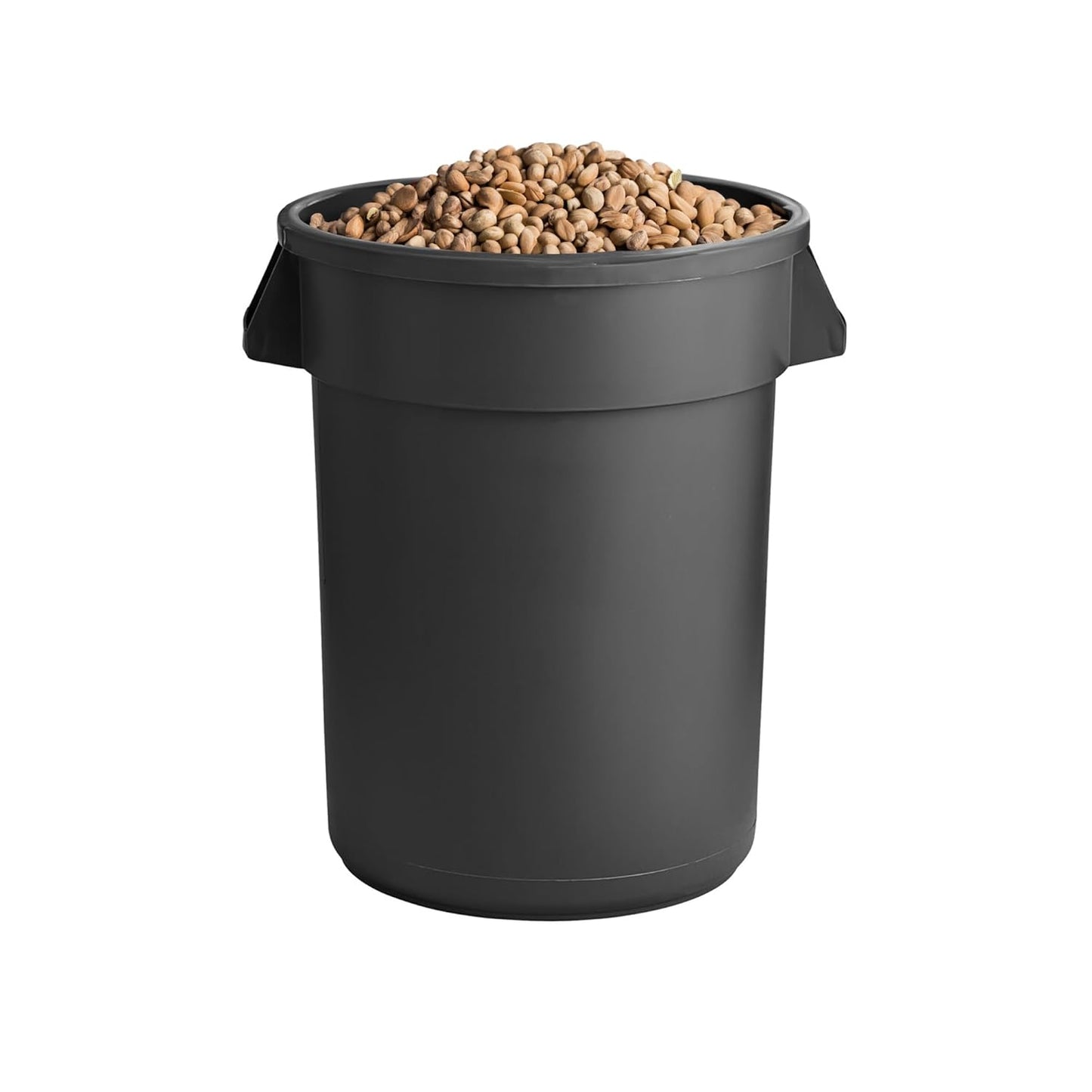 PRO&Family 32 Gallon Round Trash Can - Heavy-Duty Rolling Waste Container with Lid for Kitchen & Office (Black)