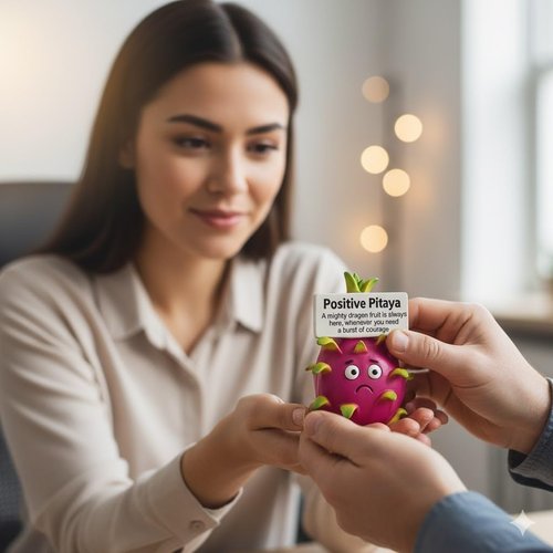 iStatue Positive Pitaya Figurine - Mighty Dragon Fruit Desk Decor | 4.3'' Unique Resin Gift for Courage & Strength