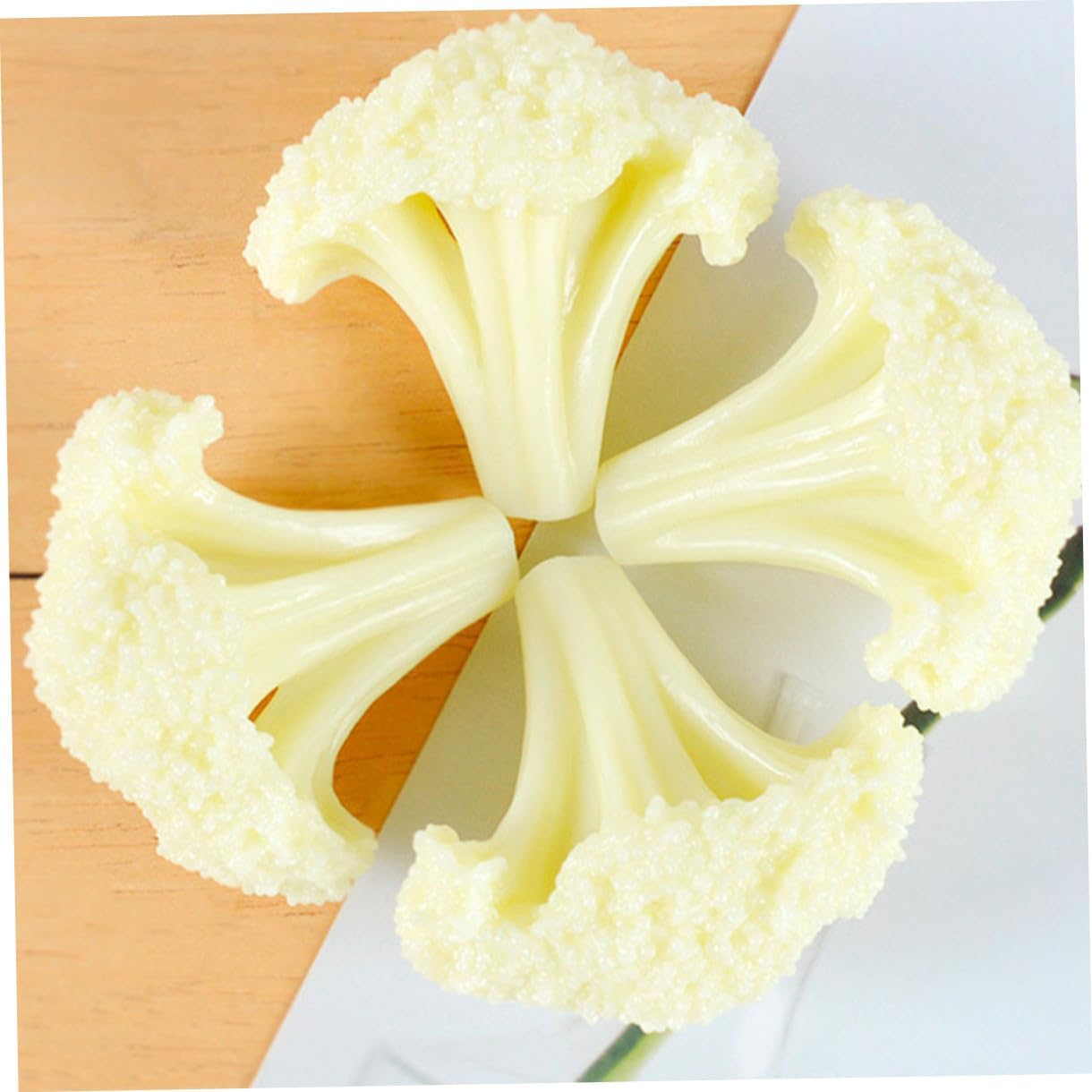 4Pcs DECHOUS Artificial Cauliflower Vegetable Models Lifelike Simulation Faux Vegetables Decoration Teaching Tools