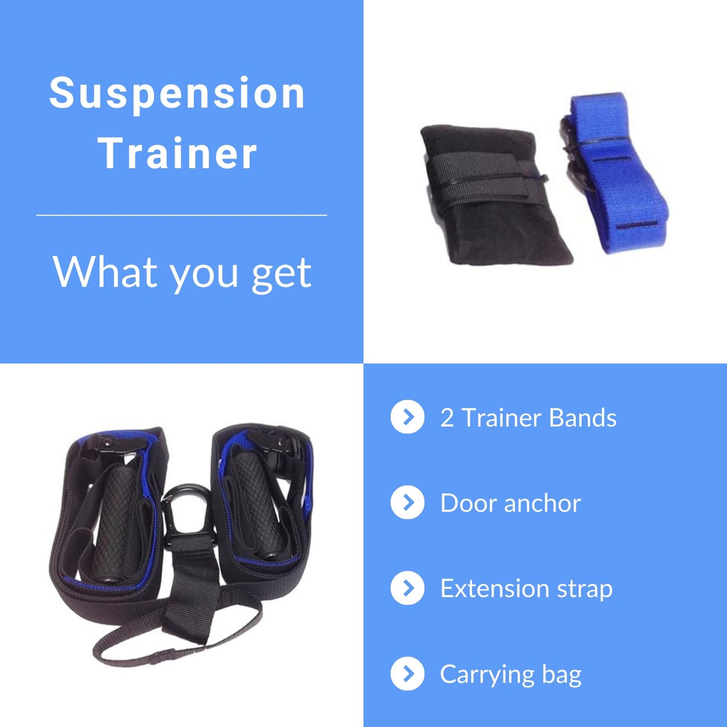 Suspension Trainer System for Full Body Workout, Adjustable Straps