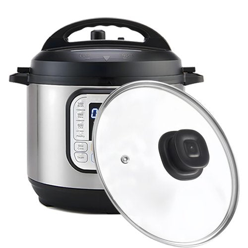 Glass Lid for Instant Pot 6 Quart, 9.1-In Glass Cover for Instantpot, Lid Replacement for Instant Pot 6 QT, Accessories 6 QT for Insta pot, Heat Resistant Handle & Stainless Steel Rim