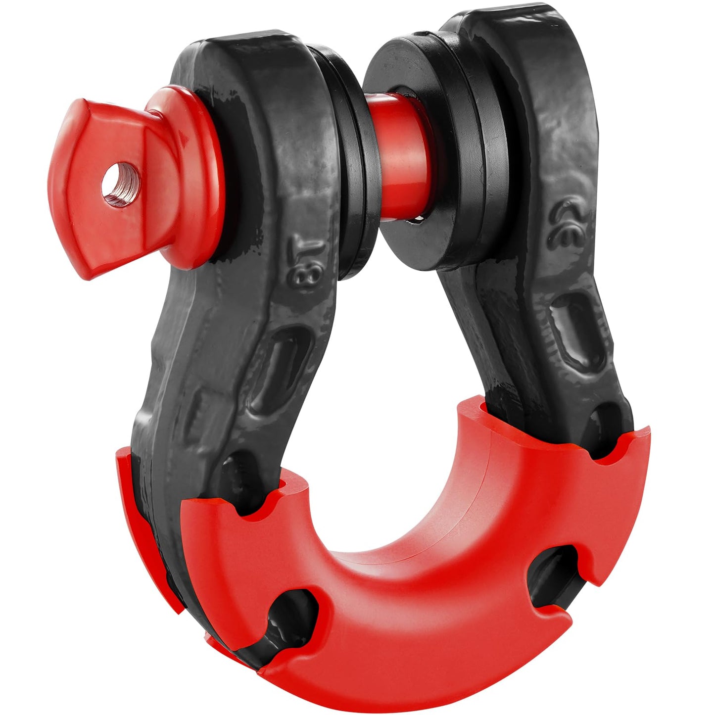 VEVOR 3/4" D Ring Shackle, Black Shackles for Truck with 7/8” Screw Pin 66139 lbs (30 Ton) Break Strength Red Isolator Washers Kit, Winch Towing Shackle for Truck Jeep Heavy Duty Off Road Recovery