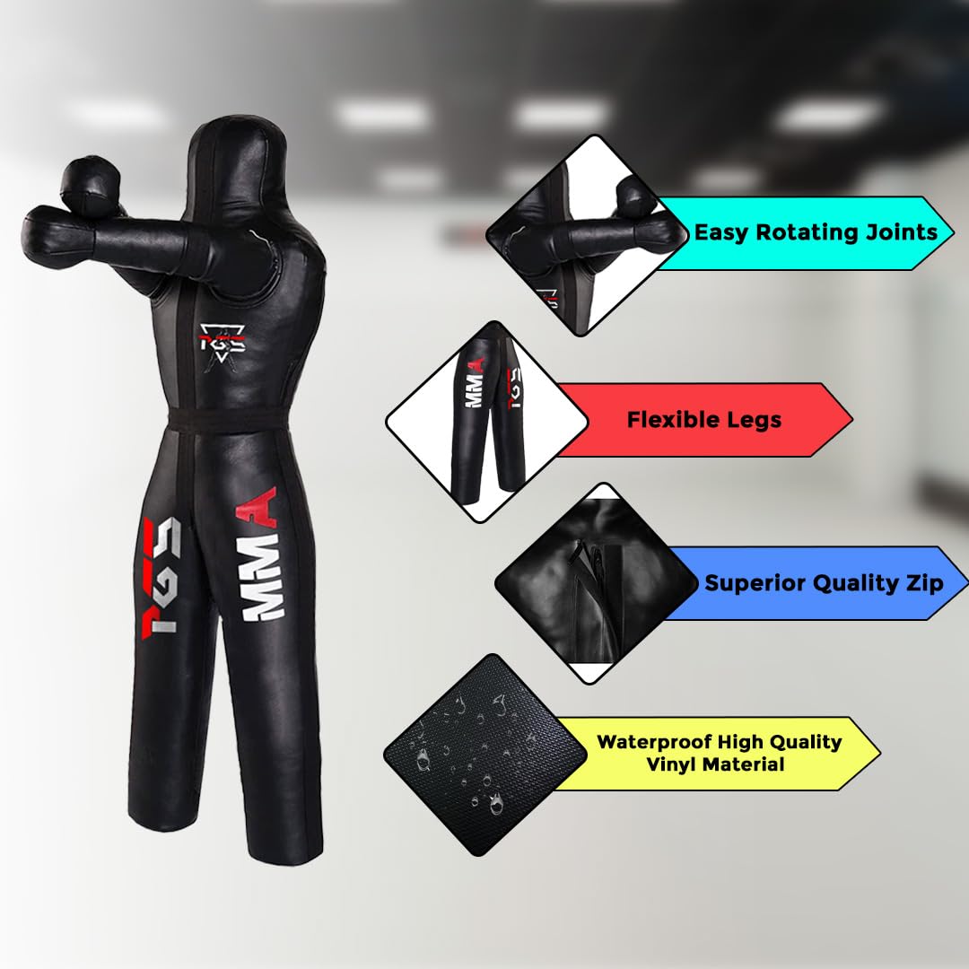 PGS - Heavy-Duty Grappling Dummy for Martial Arts Training — Jiu Jitsu/BJJ/MMA Wrestling Practice Dummy — UNFILLED Custom-Weight Design (6FT - 70")