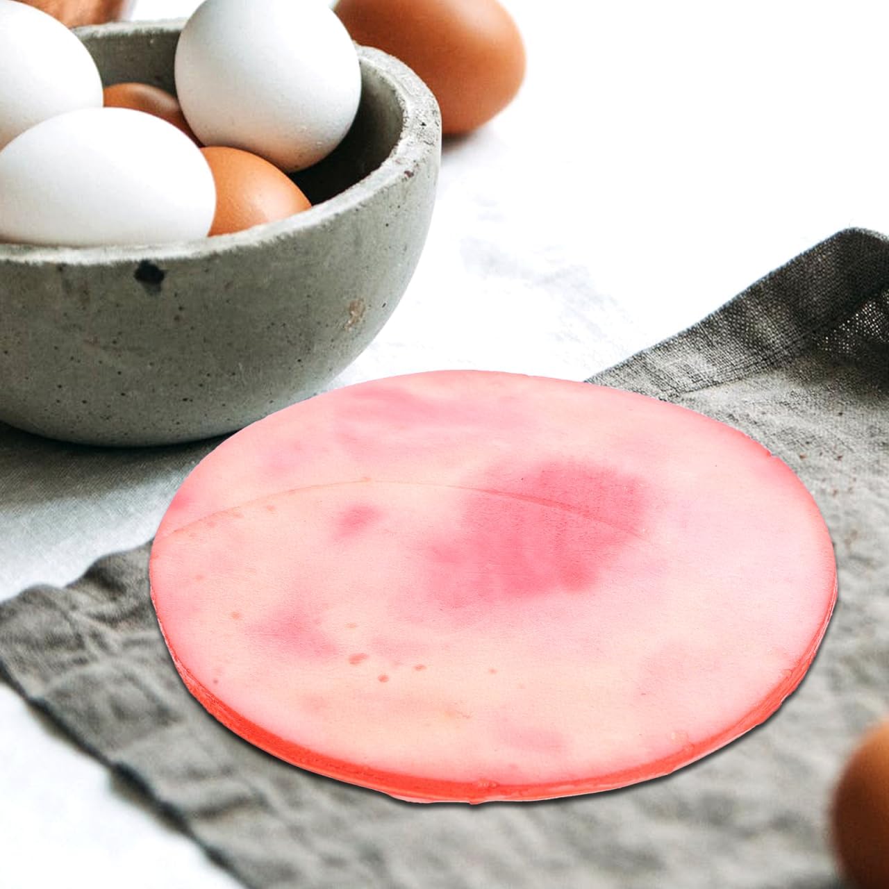 3.2 Inch Totority Artificial Luncheon Meat Model Faux Meat Slice Kitchen Decor Photo Prop for Restaurant Display