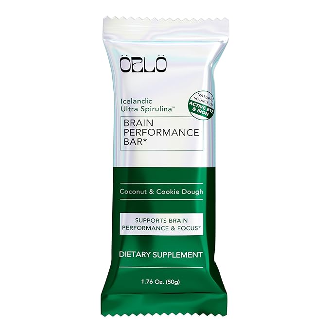 ORLO BRAIN PERFORMANCE BAR ??Vegan Protein Bars for Brain & Energy Support ??Focus & Memory, Pre & Post Workout Recovery ??Gluten Free Snack with L-Theanine, Lions Mane, Spirulina & More (SINGLE BAR)